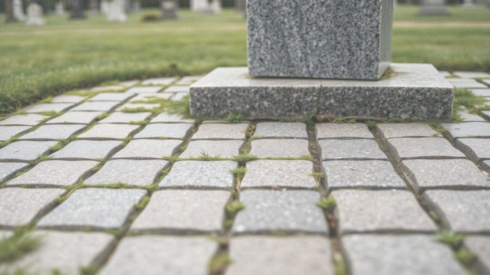 W jaki sposób kratownica ogranicza chwasty wokół pomnika?