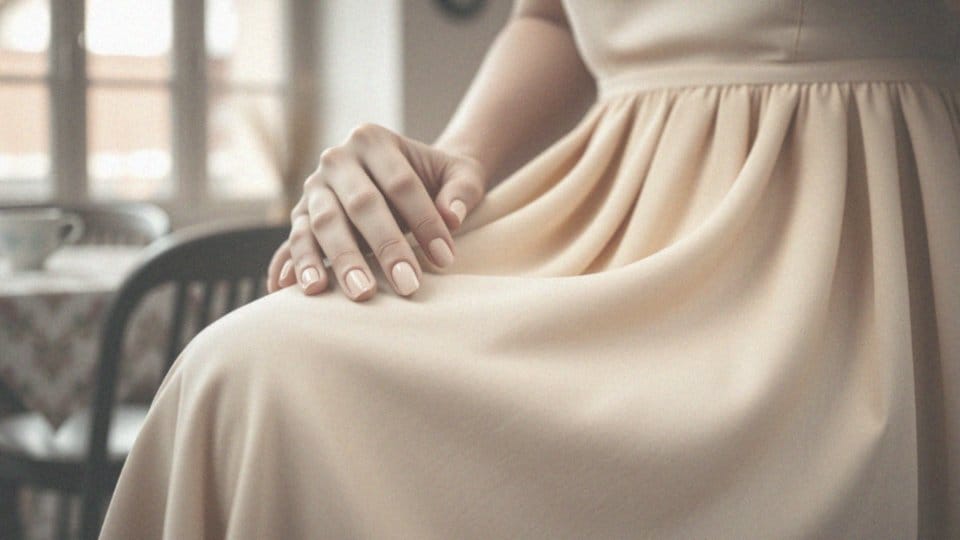 Jakie role odgrywają różowe paznokcie w stylizacji z beżową sukienką?