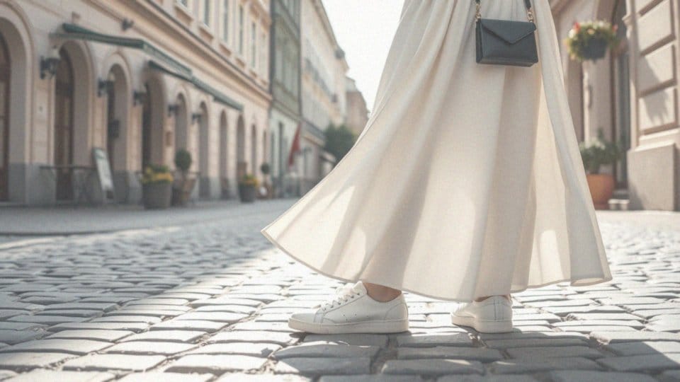 Z jakimi butami można stylizować białą długą spódnicę?