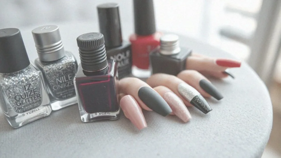 Paznokcie do srebrnej brokatowej sukienki – jak dobrać idealny manicure?